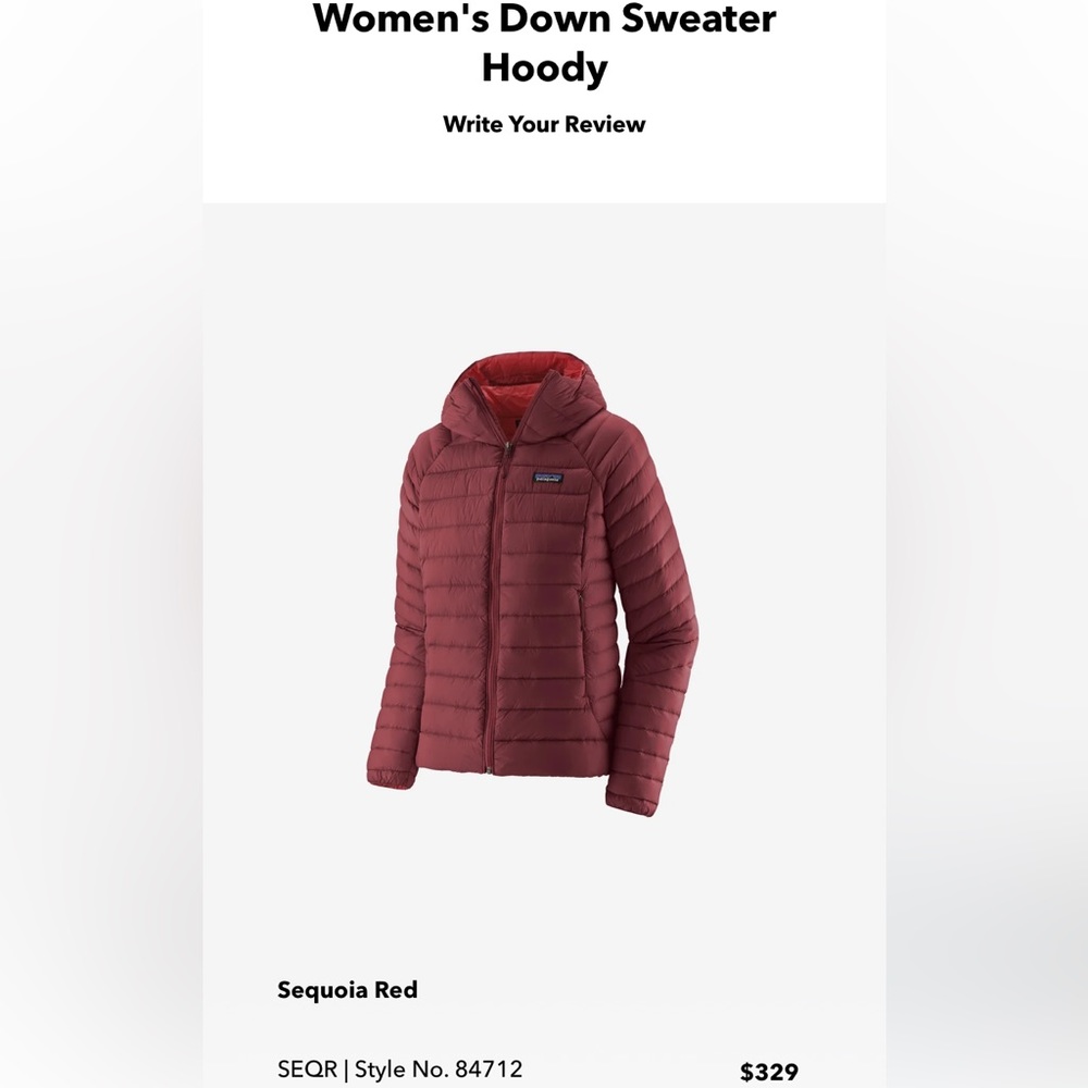 Patagonia puffer down jacket